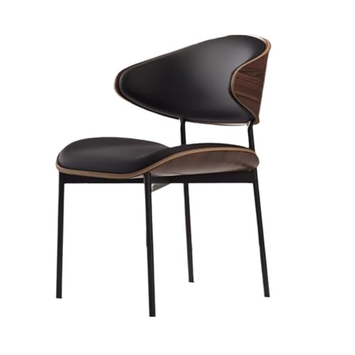 RYUQW3RE Esszimmerstühle Nordischer Esszimmerstuhl aus Massivholz im minimalistischen Design mit bequemer Rückenlehne(Black) von RYUQW3RE