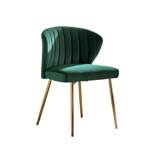 RYUQW3RE Esszimmerstühle Samt-Akzentstuhl, Moderne getuftete Rückenlehne, Metallbeine for das Wohnzimmer(Green) von RYUQW3RE