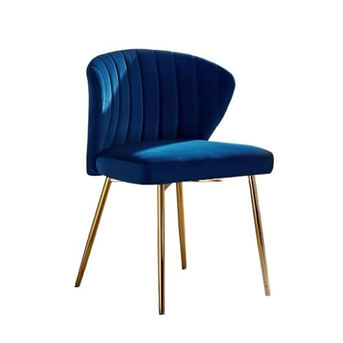 RYUQW3RE Esszimmerstühle Samt-Akzentstuhl, Moderne getuftete Rückenlehne, Metallbeine for das Wohnzimmer(Navy) von RYUQW3RE