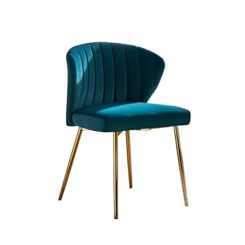 RYUQW3RE Esszimmerstühle Samt-Akzentstuhl, Moderne getuftete Rückenlehne, Metallbeine for das Wohnzimmer(Teal) von RYUQW3RE