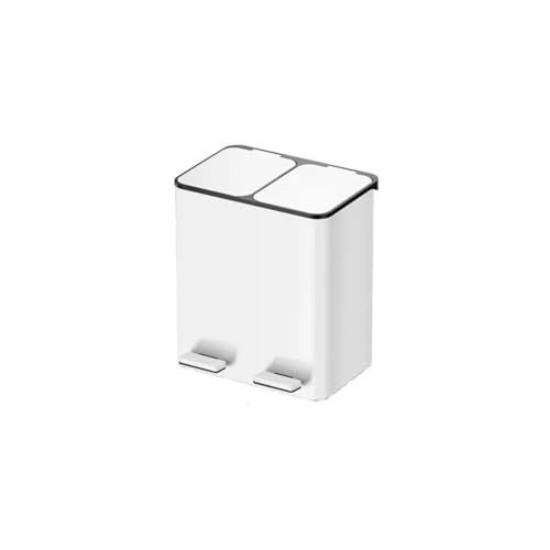 RYUQW3RE Küchenmülleimer 18L/24L Mülleimer aus Edelstahl for Küche, Büro und Wohnzimmer(White,S) von RYUQW3RE