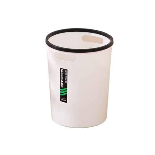 RYUQW3RE Küchenmülleimer Druckring-Mülleimer for Badezimmer, Büro, Toilette, Abfallkorb(White) von RYUQW3RE
