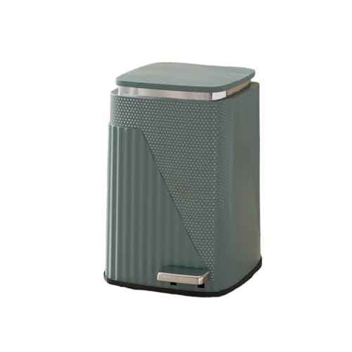RYUQW3RE Küchenmülleimer Großer quadratischer europäischer Mülleimer mit Fußpedal for Küche, Wohnzimmer, Badezimmer(Green,S) von RYUQW3RE