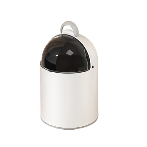 RYUQW3RE Küchenmülleimer Hochwertiger kleiner Mülleimer mit Deckel, Wohnzimmer, Schlafzimmer, Schreibtisch, Küche, Badezimmer, universelle große Kapazität(White,M) von RYUQW3RE