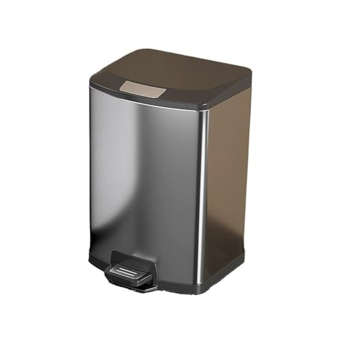 RYUQW3RE Küchenmülleimer Küchen-Mülleimer aus Edelstahl mit Fußpedal und Deckel, großes Fassungsvermögen for Wohnzimmer, Badezimmer und Toilette – ideal for den Heimgebrauch(Silver,18L) von RYUQW3RE