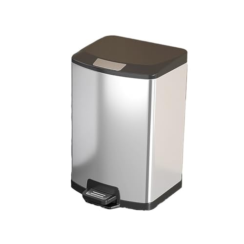 RYUQW3RE Küchenmülleimer Küchen-Mülleimer aus Edelstahl mit Fußpedal und Deckel, großes Fassungsvermögen for Wohnzimmer, Badezimmer und Toilette – ideal for den Heimgebrauch(White,13L) von RYUQW3RE