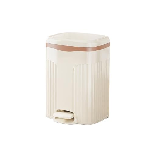 RYUQW3RE Küchenmülleimer Mülleimer mit großem Fassungsvermögen und Fußpedal und Deckel for Küche, Wohnzimmer, Schlafzimmer, Badezimmer, Toilette, Abfallkorb(Gold,15L) von RYUQW3RE
