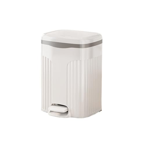 RYUQW3RE Küchenmülleimer Mülleimer mit großem Fassungsvermögen und Fußpedal und Deckel for Küche, Wohnzimmer, Schlafzimmer, Badezimmer, Toilette, Abfallkorb(Gray,15L) von RYUQW3RE