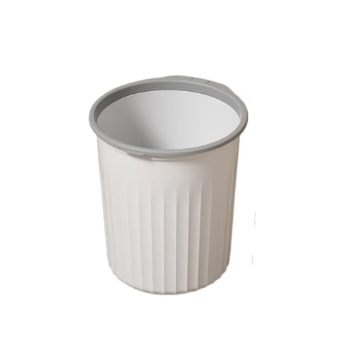 RYUQW3RE Küchenmülleimer Mülleimer ohne Deckel for Küche & Bad, großes Fassungsvermögen mit Druckring(White,M) von RYUQW3RE
