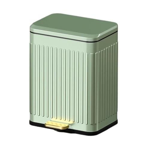 RYUQW3RE Küchenmülleimer Retro-Mülleimer aus Edelstahl mit Soft-Close-Deckel und Trittpedal – 6/13 l(Green,L) von RYUQW3RE