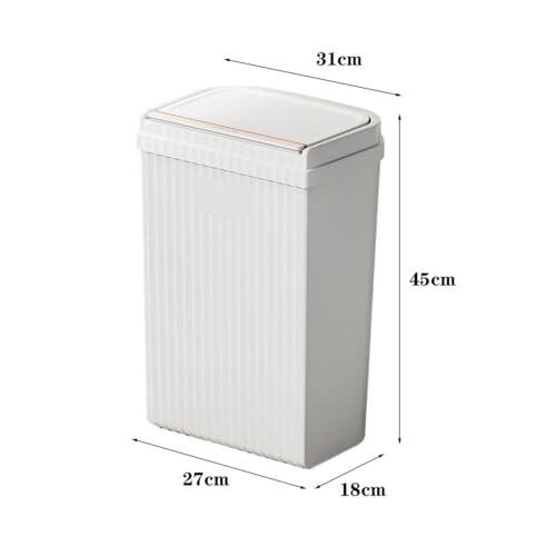 RYUQW3RE Küchenmülleimer Robuster Mülleimer aus Kunststoff mit Druckverschluss und Deckel for Küche und Bad(Khaki) von RYUQW3RE