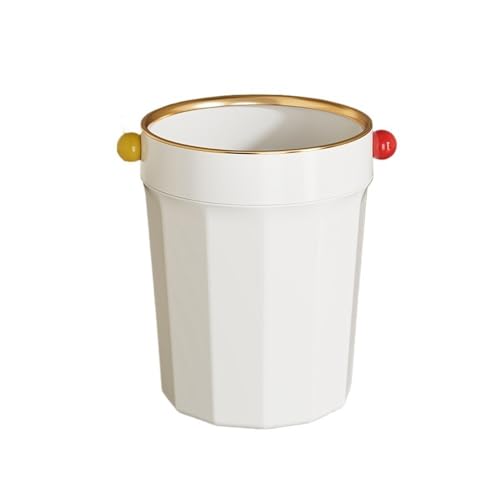 RYUQW3RE Küchenmülleimer Stilvoller Mülleimer for Wohnzimmer, Badezimmer, Schlafzimmer – hochwertiger Abfalleimer als Heimdekoration(White,13L) von RYUQW3RE