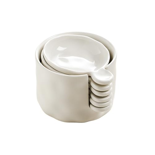 RYUQW3RE Sauciere Cremefarbene Dip-Schale for Hot Pot & BBQ - Creative Home Tableware(Cream White) von RYUQW3RE