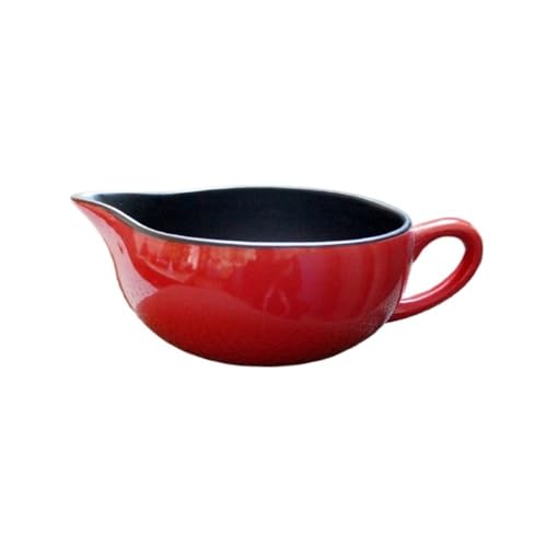 RYUQW3RE Sauciere Hochwertige Sauciere aus Keramik for herzhafte Tropfen und Soßen – ideal for Braten und Grillabende. Elegantes Design, einfacher Ausgießer(Red) von RYUQW3RE