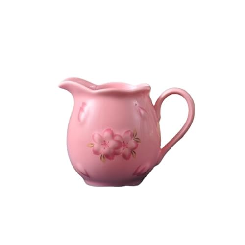 RYUQW3RE Sauciere Keramik-Sakura-Soßenboot, Soßenboot, Milchbecher, Kaffeekanne(Pink) von RYUQW3RE