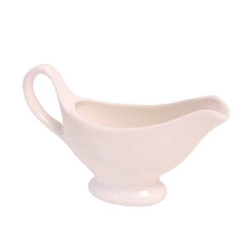 RYUQW3RE Sauciere Keramik-Sauce-Boot-Milchkännchen, Saucenboot for Ausgießen von Saucenkrug, Safteimer, Milchkännchen(White,L) von RYUQW3RE