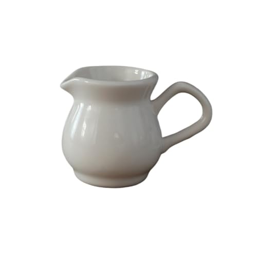 RYUQW3RE Sauciere Kleiner Milchkännchen, reinweißer Soßentopf aus Keramik, Sauciere, mikrowellengeeigneter Mini-Kaffeeumsteller von RYUQW3RE