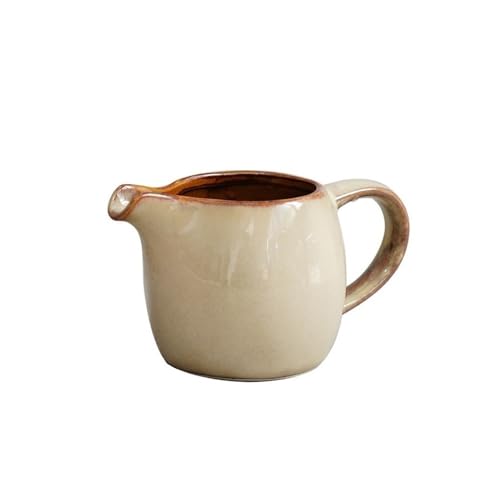 RYUQW3RE Sauciere Kreative Keramik Milchkännchen mit Henkel Tülle Cafe Nachmittagstee - Sauciere Sauciere(Brown) von RYUQW3RE
