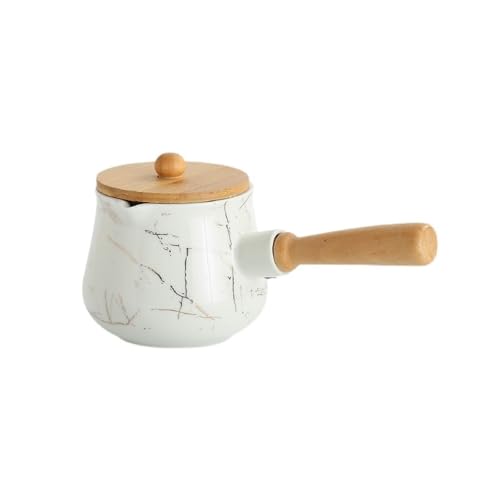 RYUQW3RE Sauciere Sauciere aus Keramik, Kaffeemilchbecher, Milchkännchen, Soße im westlichen Stil, mit Griff und Deckel(M) von RYUQW3RE