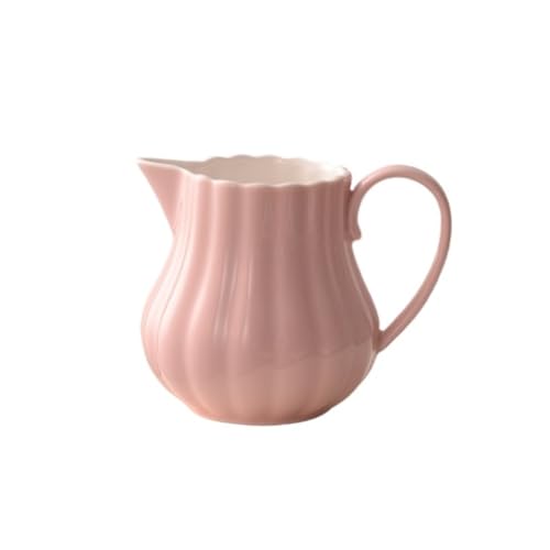 RYUQW3RE Sauciere Sauciere aus Keramik, Soßentopf, Kleiner Milchkrug, Milchbecher, Milchbecher, Teespender(Pink) von RYUQW3RE