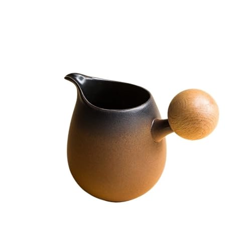 RYUQW3RE Sauciere Vintage Keramik Milchbecher mit Henkel - Kleine braune Teetasse & Sauciere(Brown) von RYUQW3RE