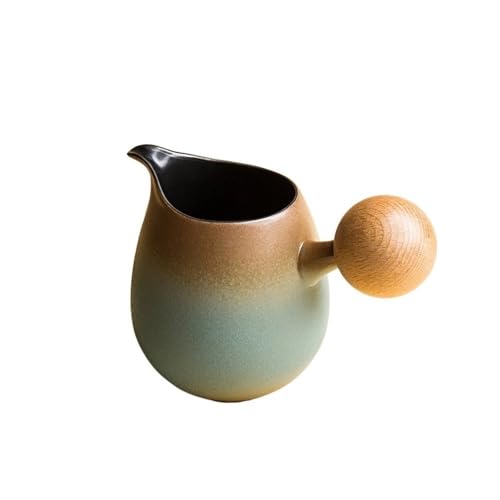 RYUQW3RE Sauciere Vintage Keramik Milchbecher mit Henkel - Kleine braune Teetasse & Sauciere(Green) von RYUQW3RE