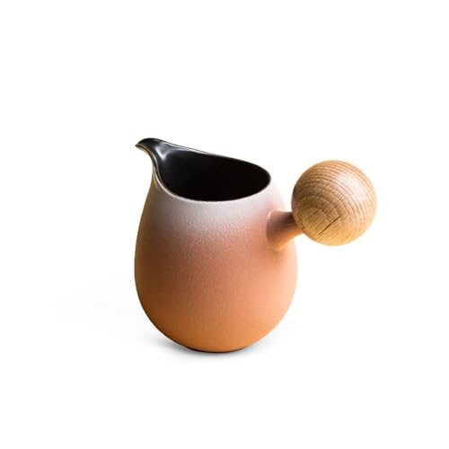 RYUQW3RE Sauciere Vintage Keramik Milchbecher mit Henkel - Kleine braune Teetasse & Sauciere(Pink) von RYUQW3RE