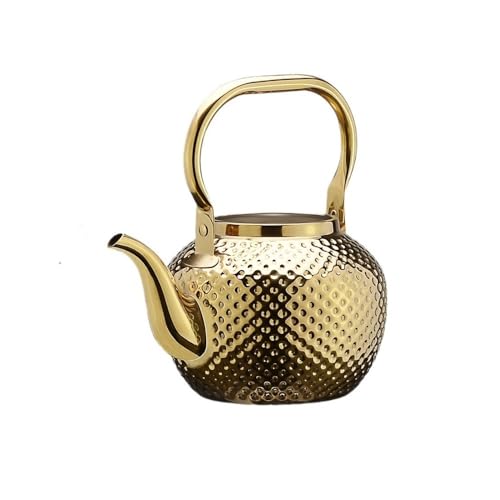 RYUQW3RE Teekessel Kommerzieller Teekessel aus Edelstahl mit Sieb for Hotel/Restaurant(Gold,L) von RYUQW3RE