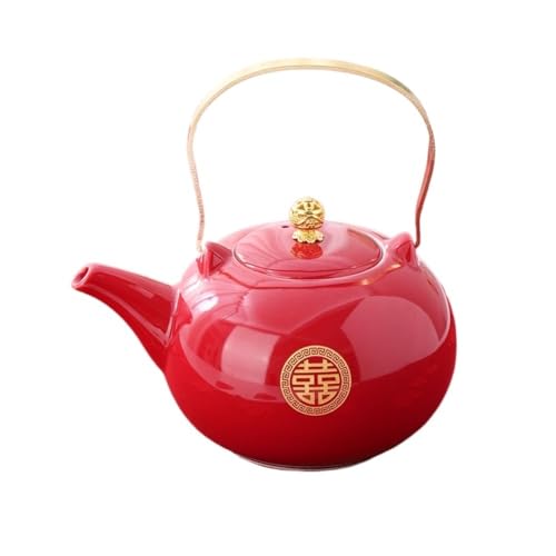 RYUQW3RE Teekessel Rote Keramik-Teekanne – Elegantes Hochzeitsgeschenk, Brautparty-Geschenk von RYUQW3RE