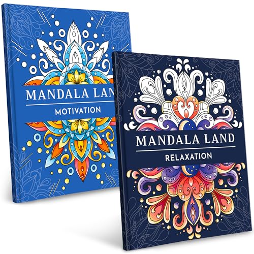 RYVE Malbuch für Erwachsene (2er-Pack) – 60 einzigartige Mandalas zur Entspannung und Stressabbau von RYVE
