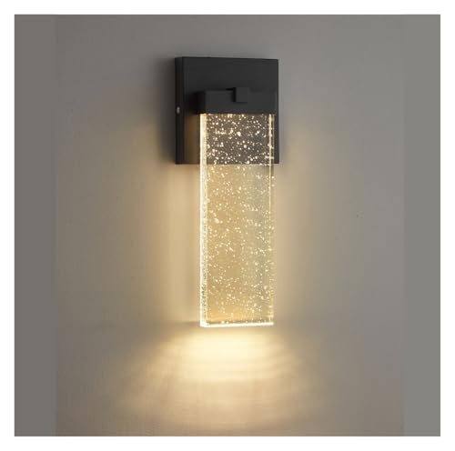 RYVEWZOOE Edelstahl + Blase Kristall Wandleuchte Außen warmes Licht LED Wandleuchte(Height 34Width 14cm) von RYVEWZOOE