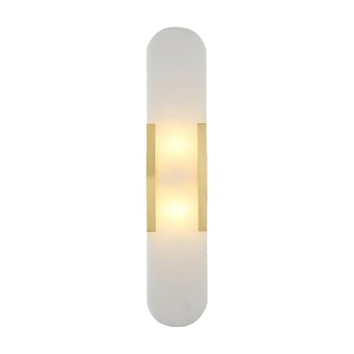 RYVEWZOOE Lange Wandleuchte aus Marmor in Kupfer mit warmem Licht(35CM) von RYVEWZOOE