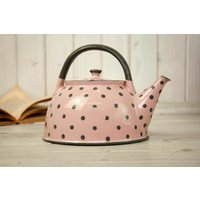 Teekanne, Keramik Handgemachte Rosa Und Grau, Große Punkte Teekanne, Keramik Handgemachte Rosa Und Grau, Große Punkte von RYceramic