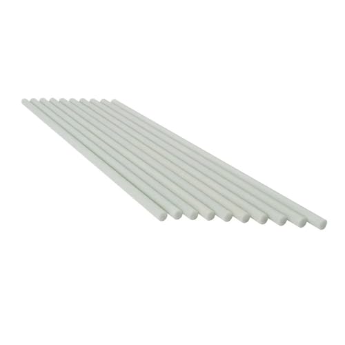 10 Stück weiße Fiberglasstäbe – 500 mm Länge, Durchmesser 0,8 mm bis 10 mm – wasserdichte/hitzebeständige Isolierstäbe, for Basteln(9.5mm) von RZAJMADEU