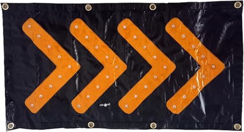 33x18 Zoll faltbares LED-Warnschild - Magnetisches Pfeil-Leitschild mit hoher Helligkeit for den Innen- und Außenbereich(Black) von RZAJMADEU