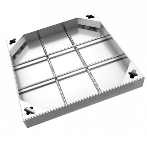 Edelstahl-Einbauschachtabdeckung mit Rahmen – Unsichtbare Klärgrubenabdeckung for verbesserte Ästhetik(600x600x50mm) von RZAJMADEU