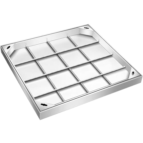 Einbau-Schachtabdeckung und Rahmen aus Edelstahl – for Garten/Gehweg/Gras/Pflastersteine(700x700x50mm) von RZAJMADEU