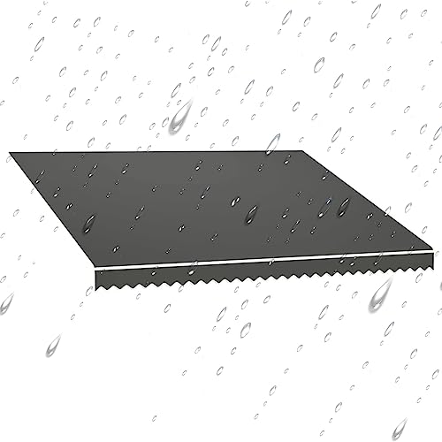 Ersatzstoff for einziehbare Markisen – Hellgrau, 250 g/m² Polyester, UV-Schutz/wasserdicht for Geschäfte/Cafés/Häuser(15x11ft) von RZAJMADEU