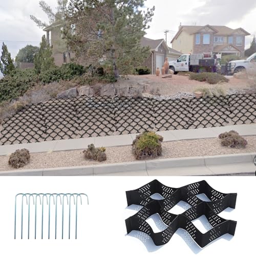 Hochleistungs-Kiesgitterstabilisator for Einfahrten und Paddocks – 2 Zoll/4 Zoll HDPE-Bodenverstärkung (40 x 40 cm)(138x132 in 4in H) von RZAJMADEU