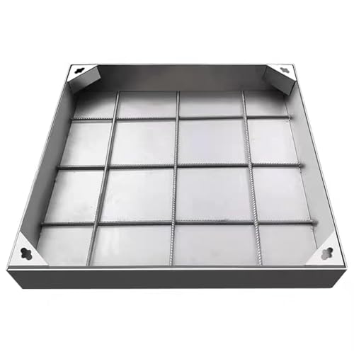 Quadratischer Schachtabdeckungsrahmen aus Edelstahl mit Aussparung – langlebige Inspektionskammer-Abflussabdeckungen for Garten und Einfahrten(800x800x50mm) von RZAJMADEU