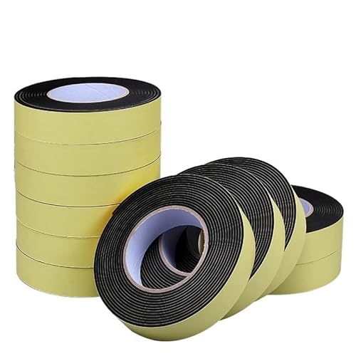 RZAJMADEU 1 Rolle stark haftendes schwarzes EVA-Schaumgummi-Streifenband – wasserdichter, einseitig klebender Dichtungsstreifen for Fenster und Türen(10m X 30mm X 1mm) von RZAJMADEU