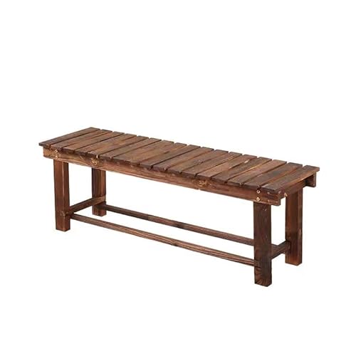 RZAJMADEU Robuste Gartenbank for den Außenbereich – 35,4 Zoll und 47 Zoll große Terrassenbank for Hinterhof/Terrasse/Rasen/Poolrand – Konstruktion aus karbonisierter Tanne(150cm) von RZAJMADEU