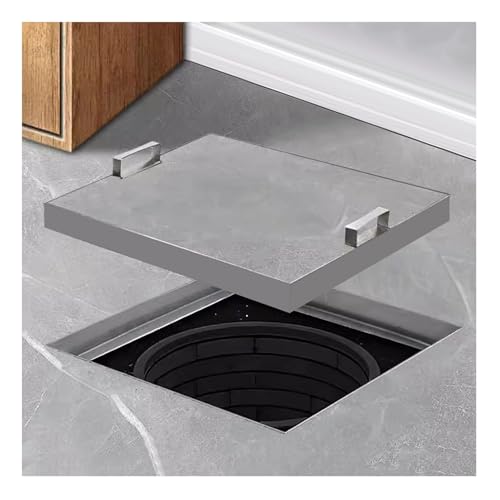Schachtdeckel aus Edelstahl 304 mit verdecktem Griff – quadratischer Inspektionsdeckel for Einfahrten/Terrassen(55x55x5cm) von RZAJMADEU