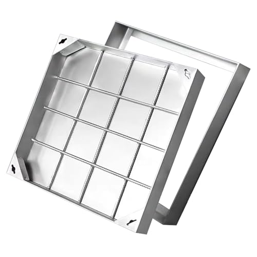 Unsichtbarer versenkter Schachtdeckel und Rahmen – Edelstahl 304, 5 cm/8 cm Höhe for Einfahrten/Terrassen/Gehwege(60x60x5cm) von RZAJMADEU