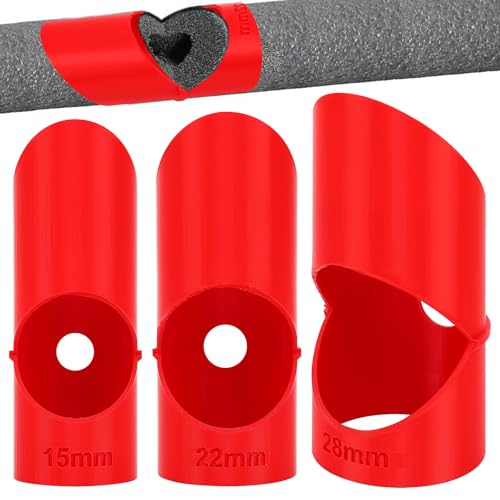 RZCOMP Rohrisolierung schaumstoff schneider,Schaumstoff Rohrschneider,geeignet für 15/22/28 mm Durchmesser Schneidwerkzeug für solierung von Kupferrohren Rohrisolierungsschaum (ROT) von RZCOMP
