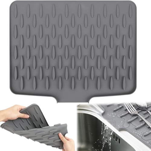 RZCOMP Silikon-Abtropfmatte, Silikon-Abtropfmatte, rutschfeste Abtropfmatte, auslaufsichere Matte und hitzebeständige faltbare Abtropfmatte für Küchentheke, Spüle RZCOMP Silikon-Abtropfmatte, Silikon-Abtropfmatte, rutschfeste Abtropfmatte, auslaufsichere Matte und hitzebeständige faltbare Abtropfmatte für Küchentheke, Spüle von RZCOMP