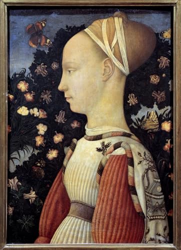 RZHRHJES Abstrakte Leinwand Kunst Wandkunst Bild Druck Porträt von Ginevra D'este auch Porträt von Margarita von Gonzaga auf Holz von Antonio Pisanello genannt für Wanddekoration 60x90cm RZHRHJES Abstrakte Leinwand Kunst Wandkunst Bild Druck Porträt von Ginevra D'este auch Porträt von Margarita von Gonzaga auf Holz von Antonio Pisanello genannt für Wanddekoration 60x90cm von RZHRHJES
