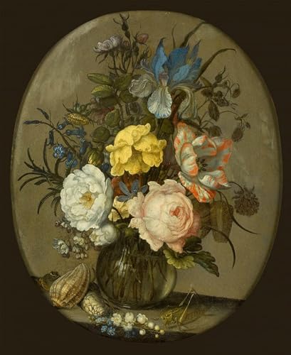 RZHRHJES Kunstwerk Bilder Leinwand Kunst Gemälde Leinwand Malerei Poster Blumen in einer Glasvase mit neben Ith Muscheln und einem Insekt von Balthasar Van Der Ast Wandbild für Heimdekoration 60x90cm RZHRHJES Kunstwerk Bilder Leinwand Kunst Gemälde Leinwand Malerei Poster Blumen in einer Glasvase mit neben Ith Muscheln und einem Insekt von Balthasar Van Der Ast Wandbild für Heimdekoration 60x90cm von RZHRHJES