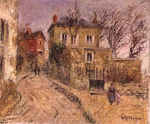 RZHRHJES Kunstwerk Bilder Leinwand Kunst Gemälde Leinwand Malerei Poster Die Dorfstraße von Gustave Loiseau Wandbild für Heimdekoration 60x90cm von RZHRHJES