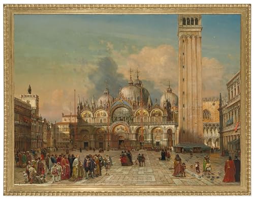 RZHRHJES Kunstwerk Bilder Leinwand Kunst Gemälde Leinwand Malerei Poster Markusplatz bei Friedrich Nerly dem Jüngeren Wandbild für Heimdekoration 60x90cm RZHRHJES Kunstwerk Bilder Leinwand Kunst Gemälde Leinwand Malerei Poster Markusplatz bei Friedrich Nerly dem Jüngeren Wandbild für Heimdekoration 60x90cm von RZHRHJES